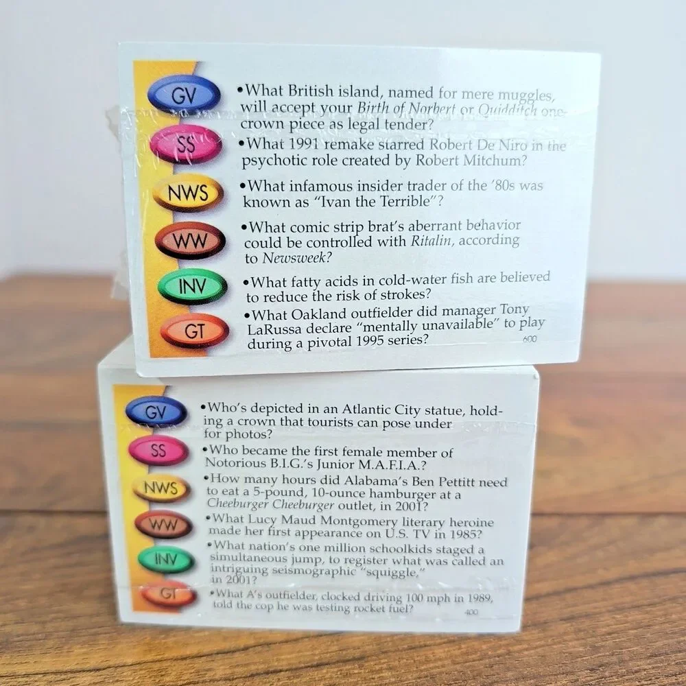 Trivial Pursuit 20th Anniversary Edition Deck of Trivia Cards - 200 Total NEW!